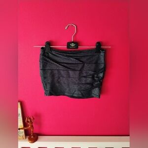 VINTAGE Grass Collection Denim Blue Pleated Layered Mini Skirt • Size 0